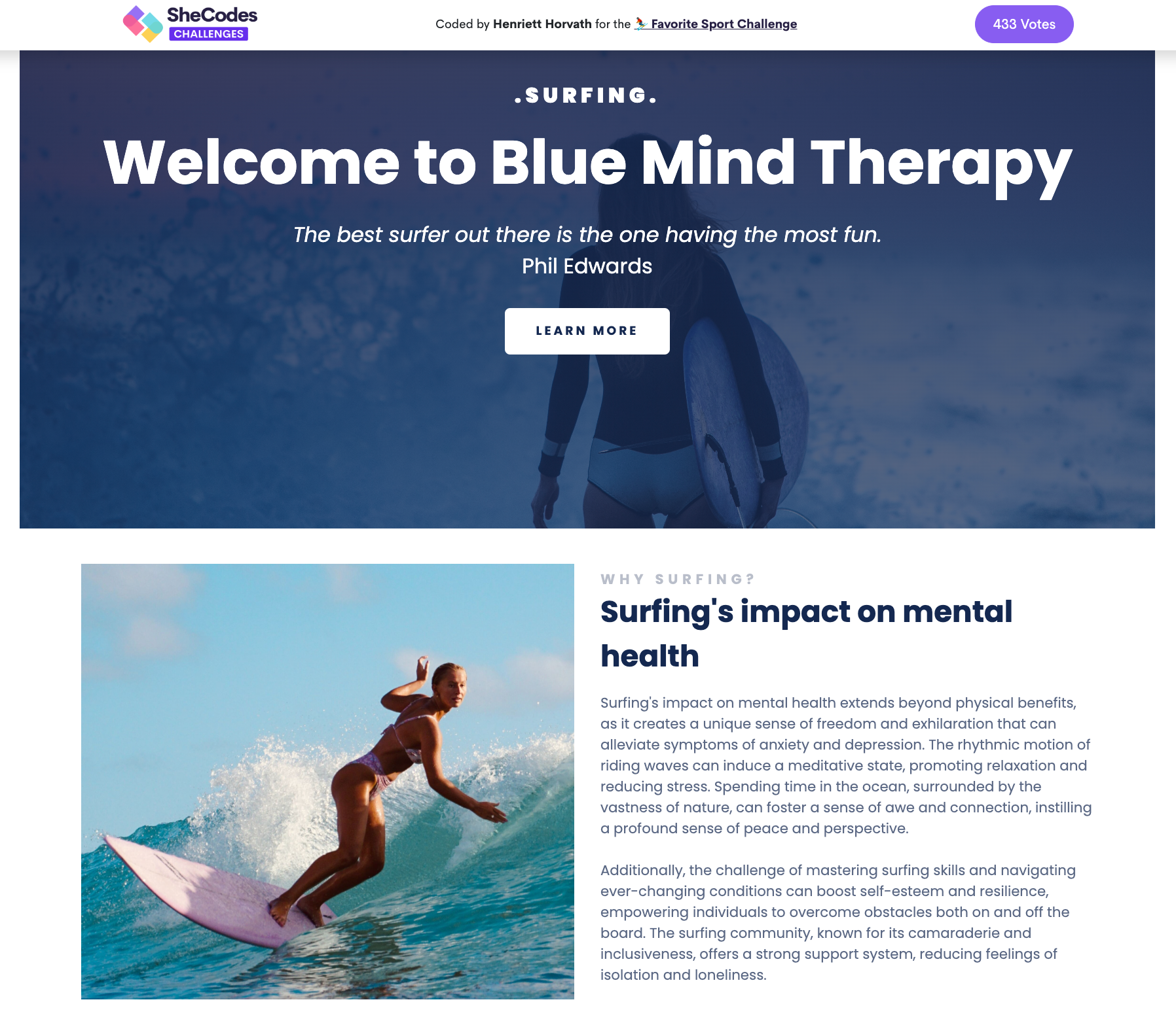 Screenshot of Blue Mind Therapy Website